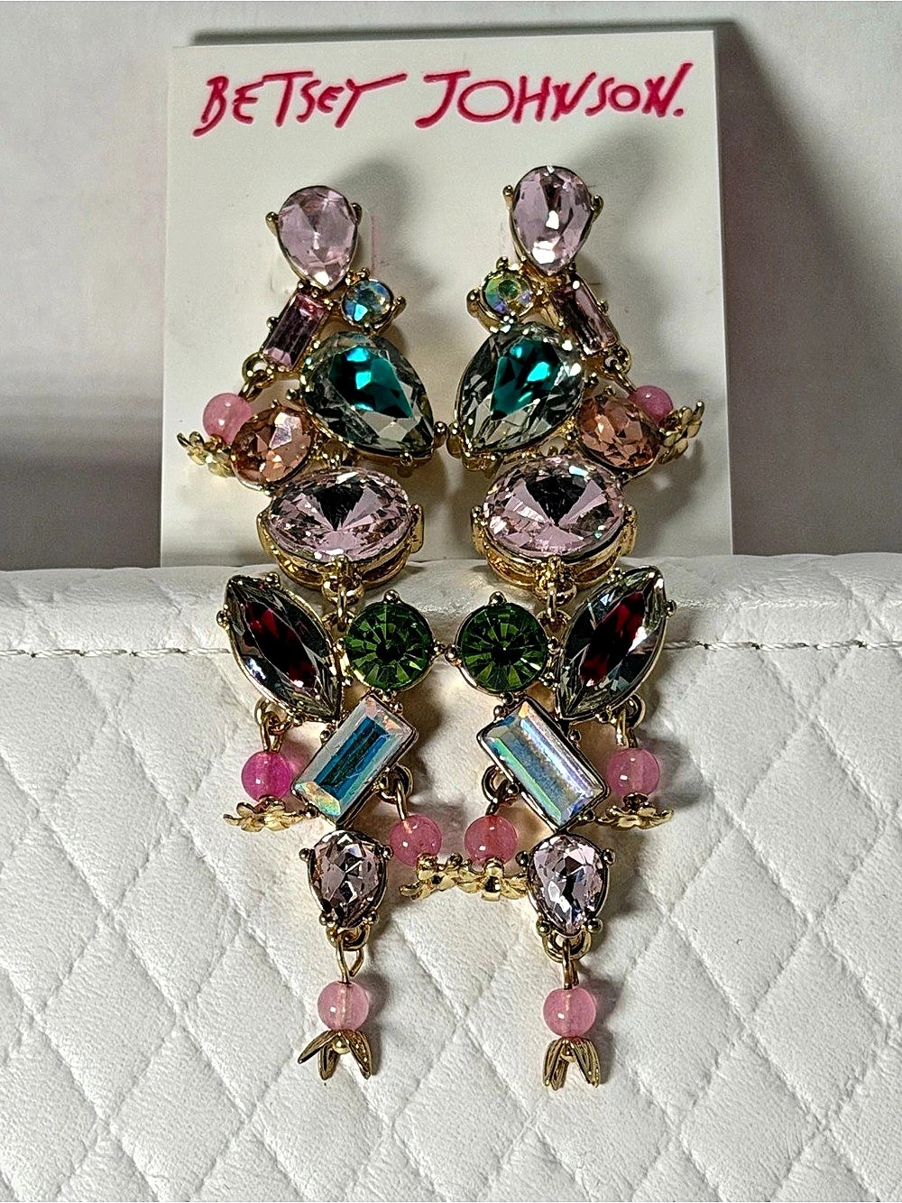 Betsey Johnson Multicolor Statement Earrings NWT